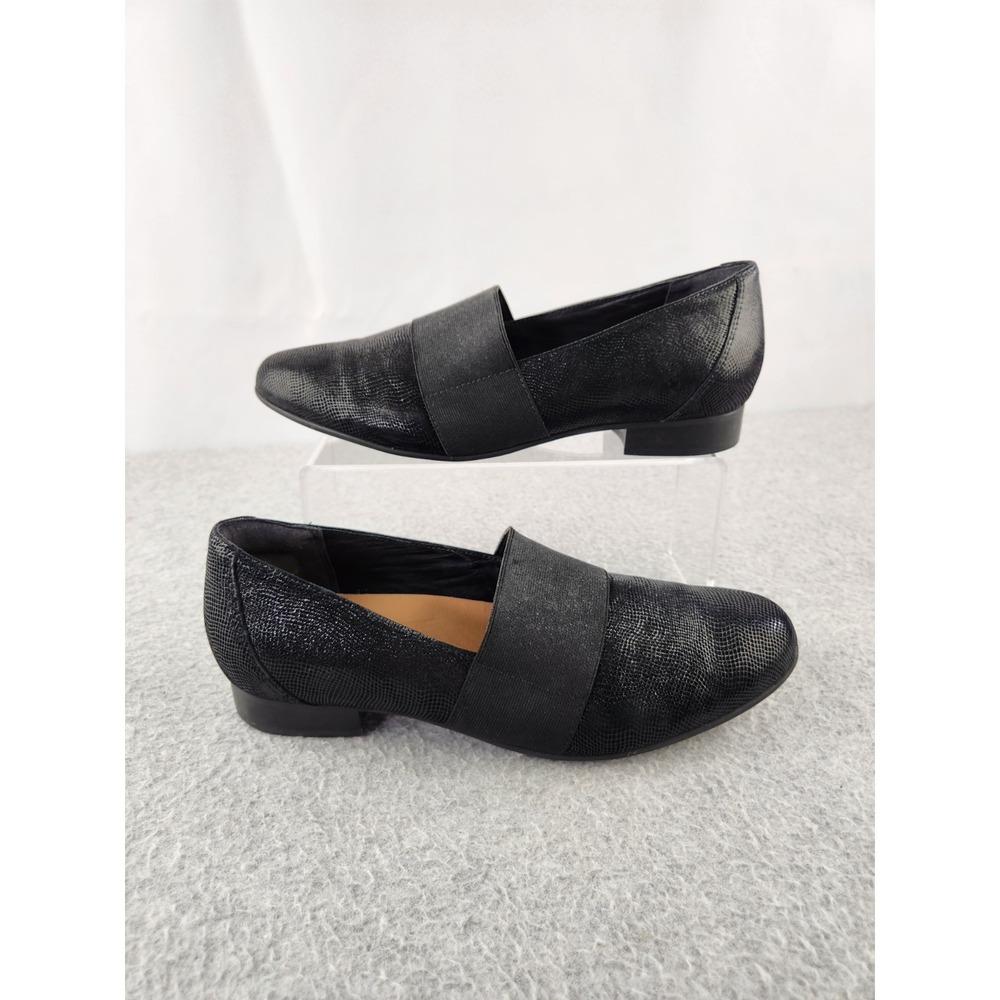 Clarks Women's Un Blush Lo Slip-On Black Suede Dress Shoes - Comfy - Size 9.5‎ M
